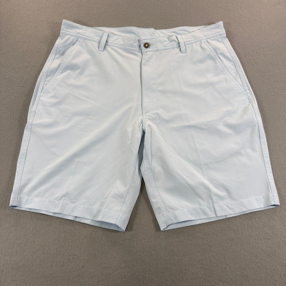 FootJoy Mens Performance Golf Shorts Light Blue Stretch Flat Front W35
